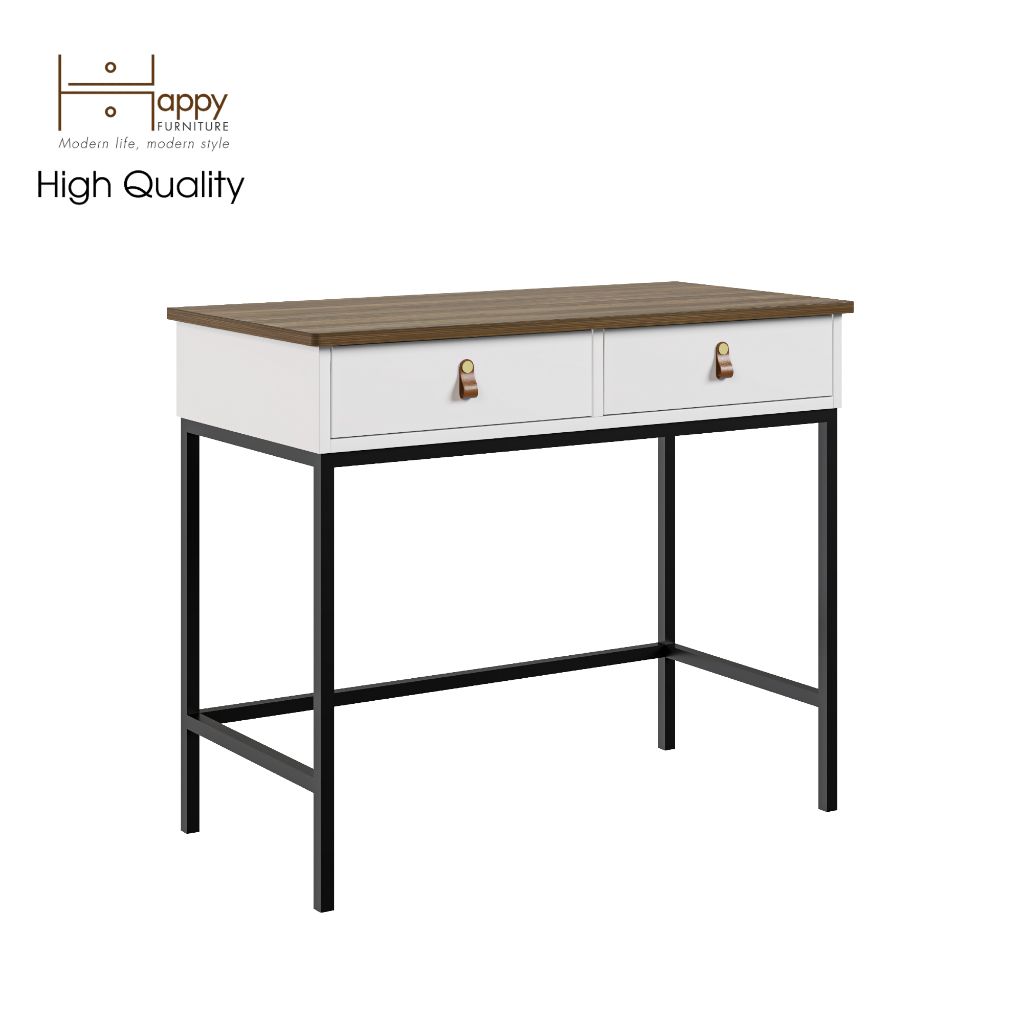 HAPPY FURNITURE , Bàn trang điểm chân sắt - NOMIA , BAN_039 , 90cm x 45cm x 75cm