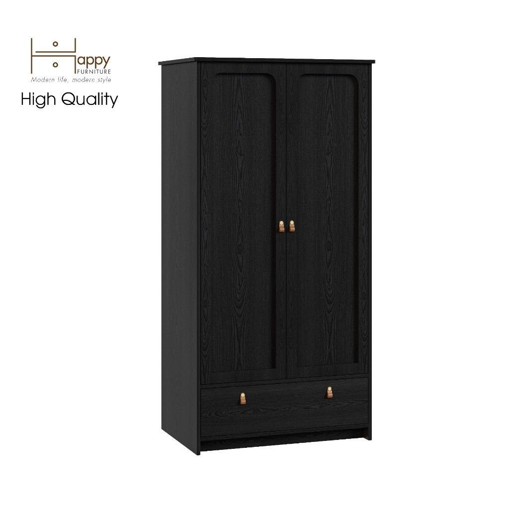 HAPPY FURNITURE , Tủ quần áo 2 cửa mở 1 ngăn kéo - NOMIA , TCM_037 , 90cm x 58cm x 180cm