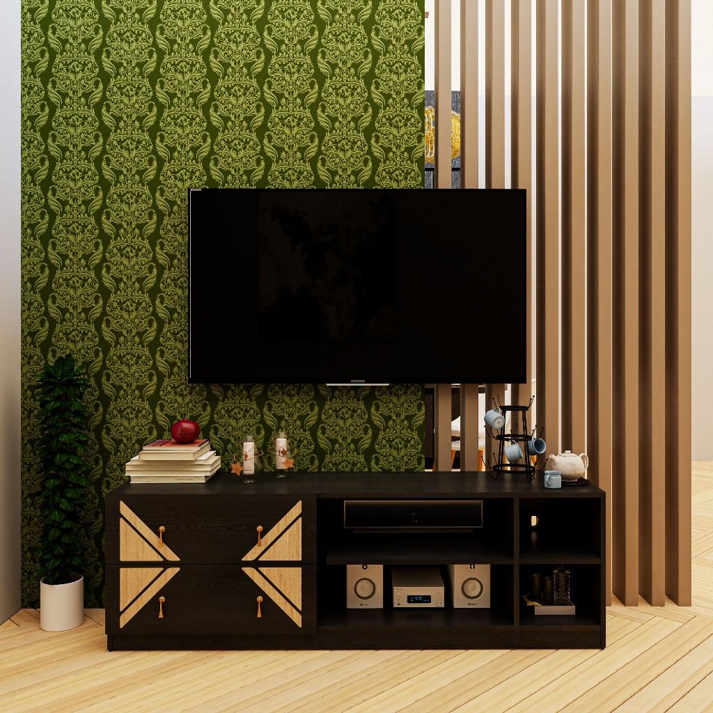 HAPPY FURNITURE , Kệ TV 2 ngăn kéo - CHARIS , KTV_030 , 160cm x 40cm x 50cm