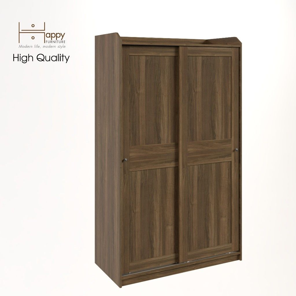 HAPPY FURNITURE , Tủ quần áo - 2 cánh cửa lùa - RUNI , TCL_002 , 118cm x 55cm x 199cm