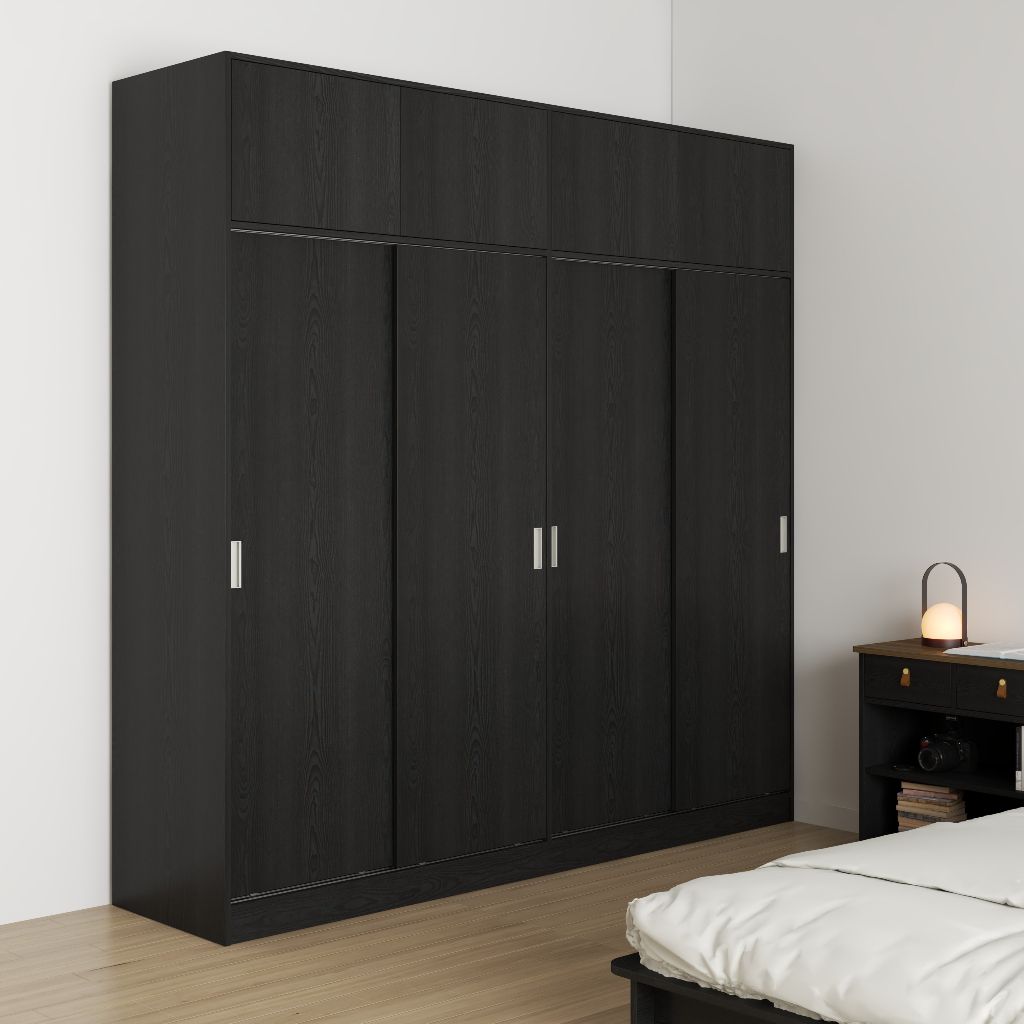 HAPPY FURNITURE , Tủ quần áo cửa lùa 2m2x2m2 - ELEGANT , TCL_007 , 220cm x 54cm x 220cm
