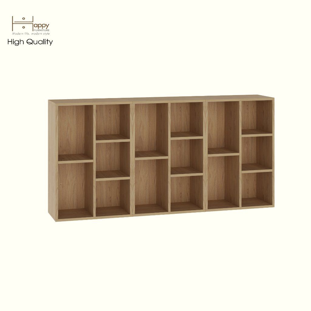 HAPPY FURNITURE , COMBO 3 kệ sách 5 ngăn - CATY , KSA_091, 156cm x 28cm x 77cm DxRxC
