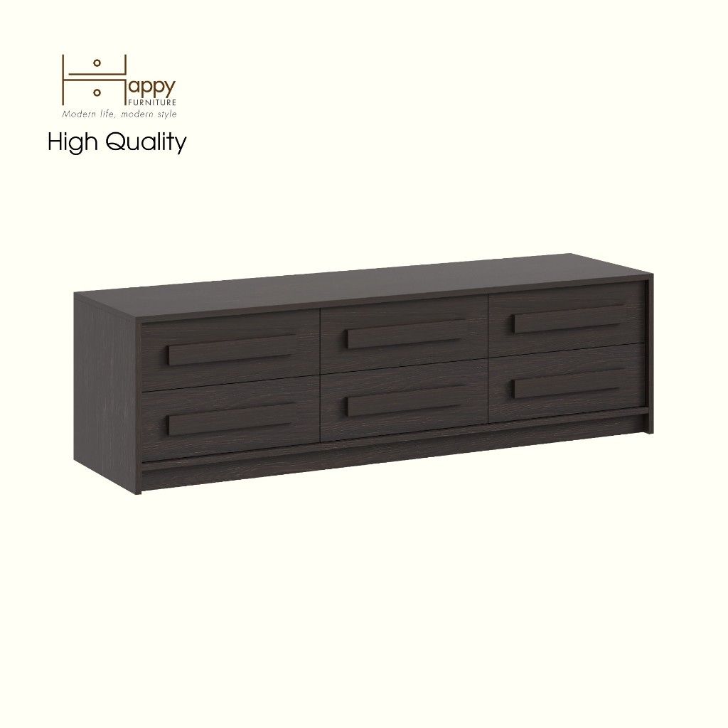 HAPPY FURNITURE , Tủ lưu trữ 6 ngăn kéo - RUBEL, THK_259, 160cm x 45cm x 46cm DxRxC