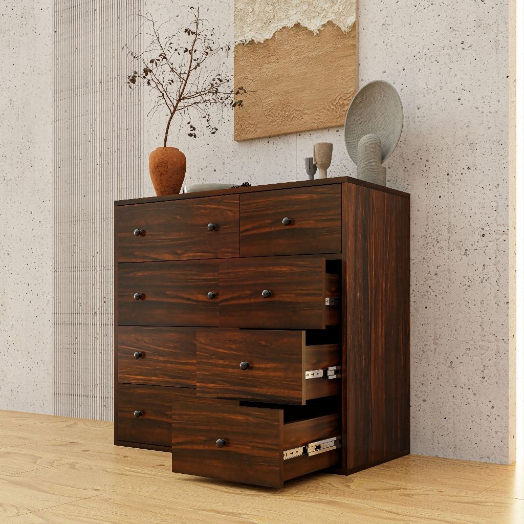 HAPPY FURNITURE , ZACY - Tủ lưu trữ 8 ngăn kéo , THK_212 , 90cm x 40cm x 82cm DxRxC, Sản phẩm phổ thông