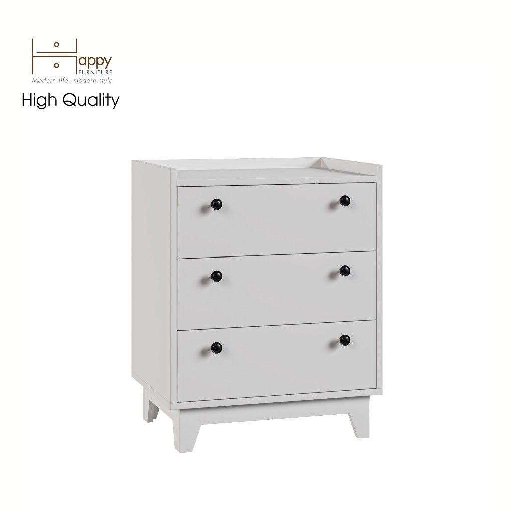 HAPPY FURNITURE , Tủ đựng đồ 3 ngăn kéo - KINA , THK_074 , 60cm x 45cm x 75cm