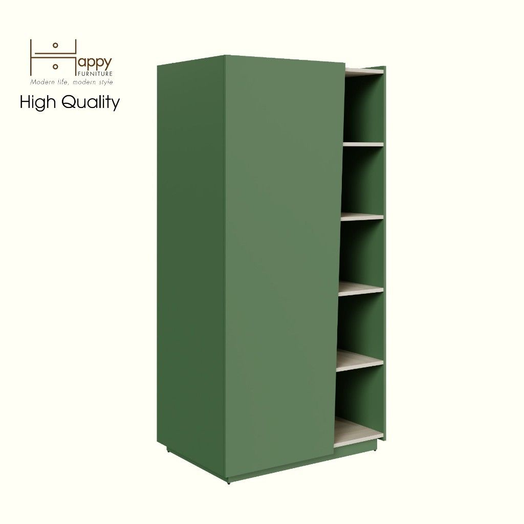 HAPPY FURNITURE , Tủ quần áo 1 cửa mở - VIGGO, TCM_175 , 90cm x 59cm x 180cm