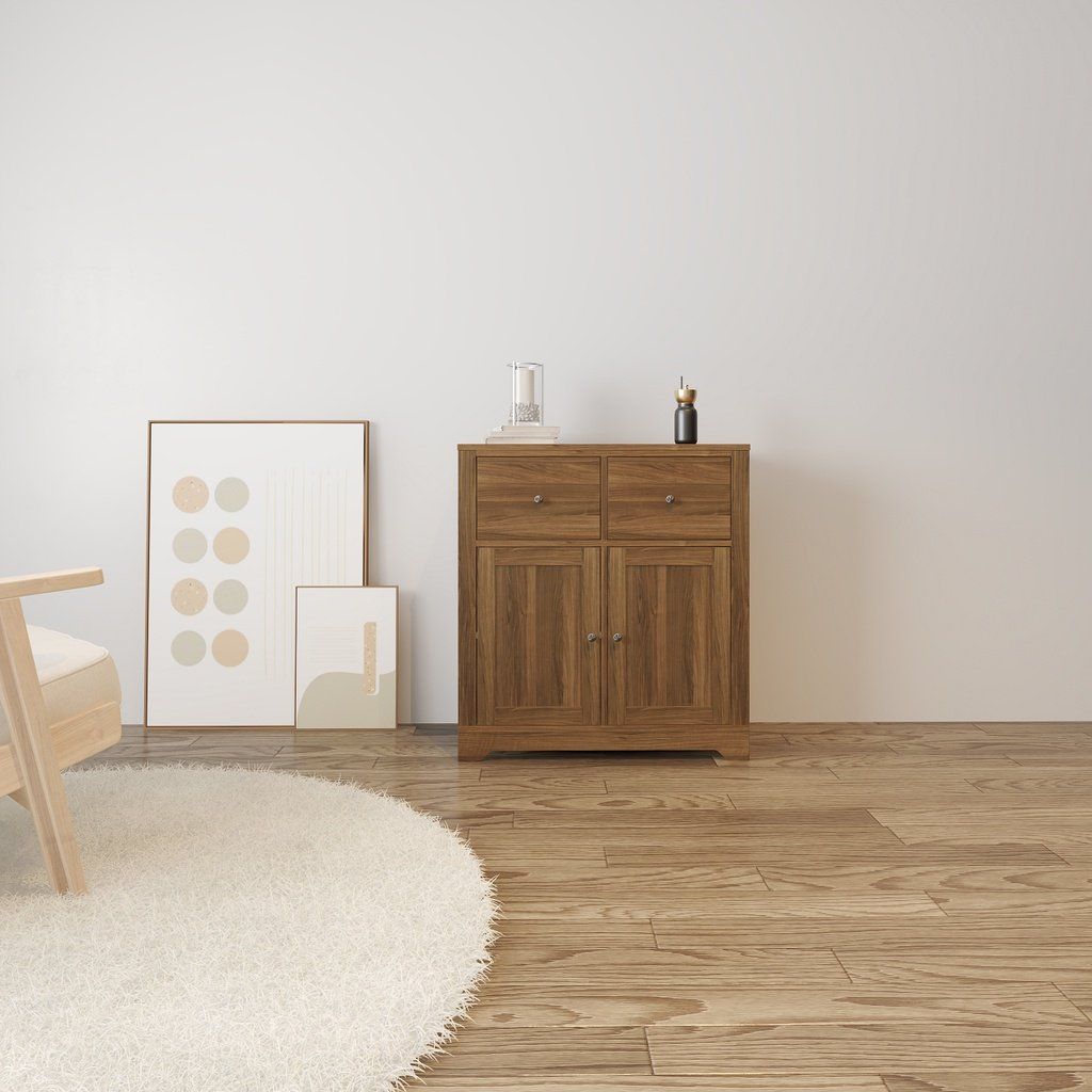 HAPPY FURNITURE , Tủ kết hợp kệ đựng đồ 2 cửa mở - CANA , TCM_004 , 80cm x 40cm x 87cm