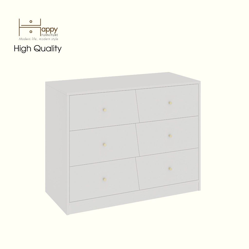HAPPY FURNITURE , Tủ lưu trữ 6 ngăn kéo - DALEY ,THK_344 , 100cm x 45cm x 77cm DxRxC