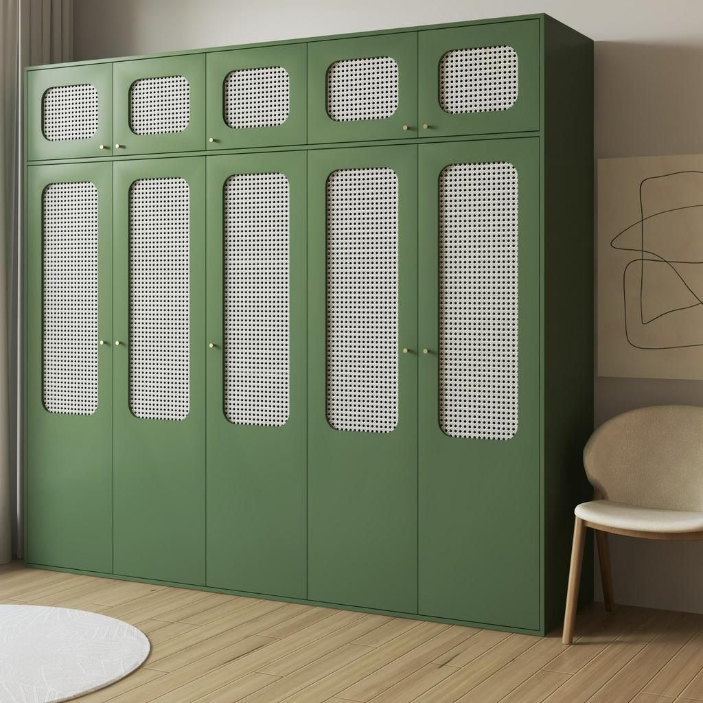 HAPPY FURNITURE , Tủ quần áo 2m4x2m2 cánh mây - MEYDAN , TCM_052 , 240cm x 58cm x 220cm