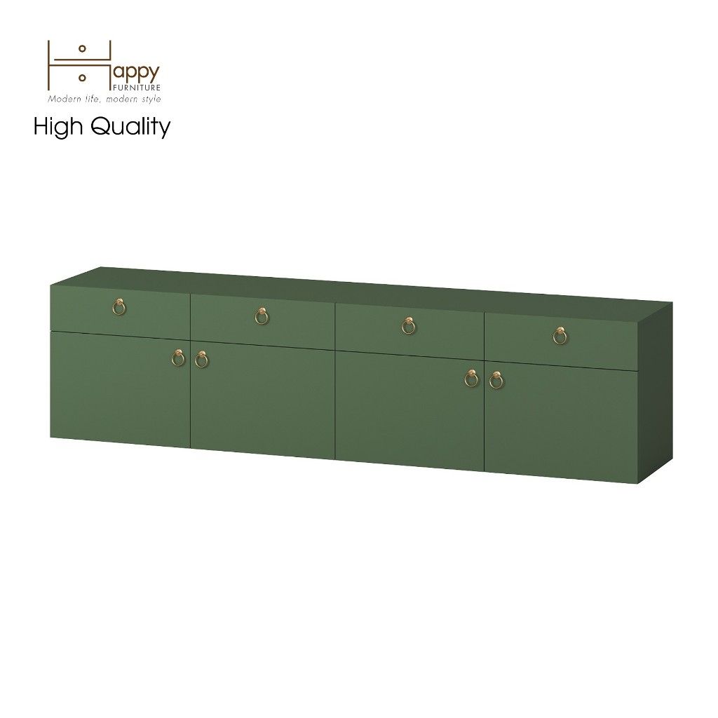 HAPPY FURNITURE , Kệ Tivi 4 ngăn kéo 4 cửa mở - WESLEY , KTV_003 , 200cm x 40cm x 50cm