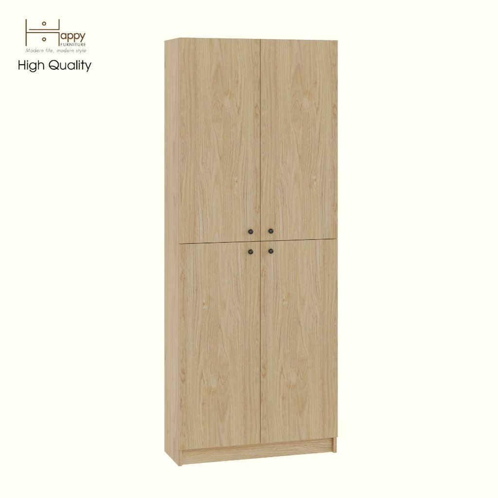 HAPPY FURNITURE , Kệ sách 6 tầng 4 cửa mở - CATY, KSA_078 , 80cm x 30cm x 202cm DxRxC