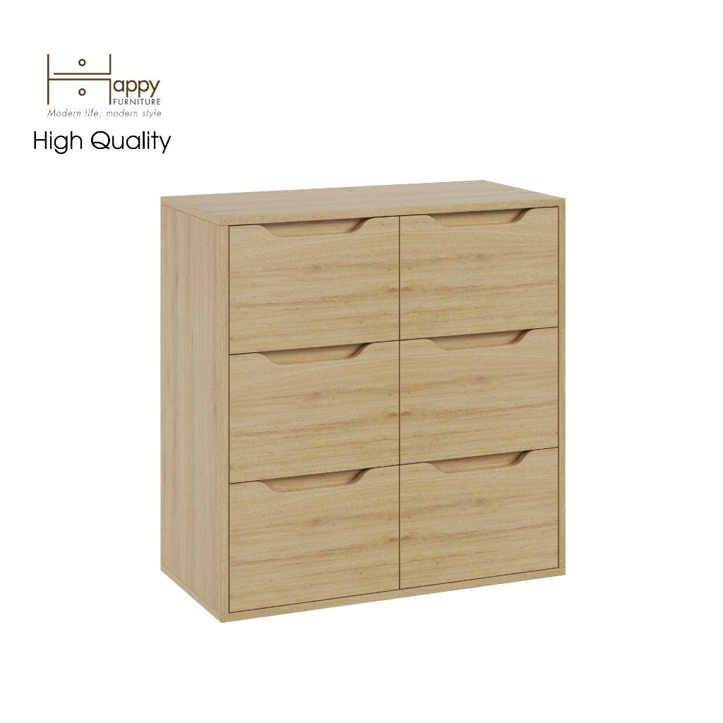 HAPPY FURNITURE , Tủ đựng đồ 6 ngăn kéo - ALEE , THK_035 , 80cm x 38cm x 82cm