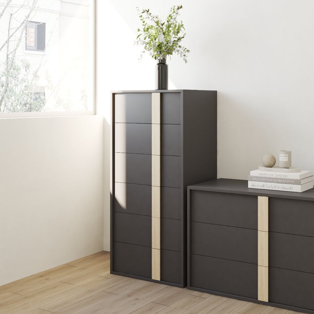 HAPPY FURNITURE , Tủ lưu trữ 6 ngăn kéo - SPACE, THK_285 , 56cm x 45cm x 121cm DxRxC
