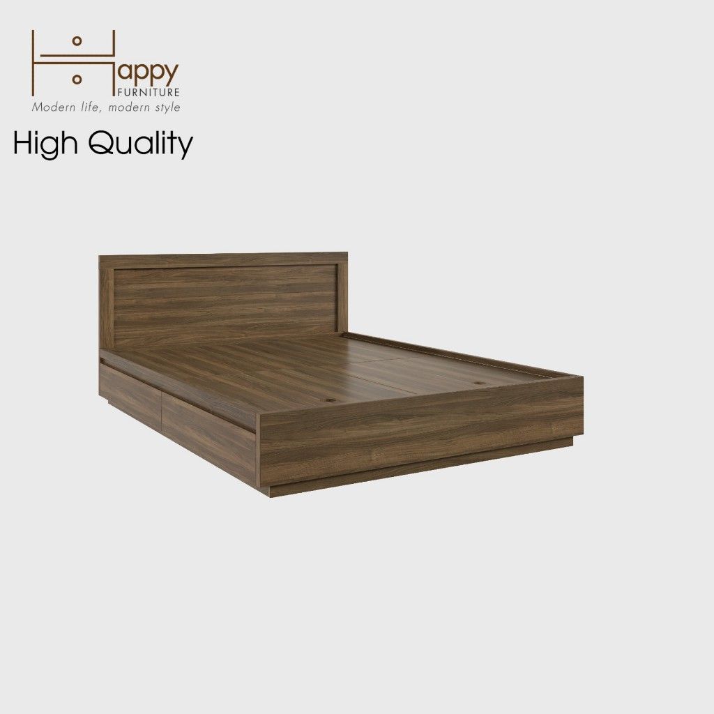 HAPPY FURNITURE , Giường ngủ 2 ngăn tủ kéo - MACRO , GNG_032 GNG_033 GNG_034 GNG_035 , 207cm x 32cm