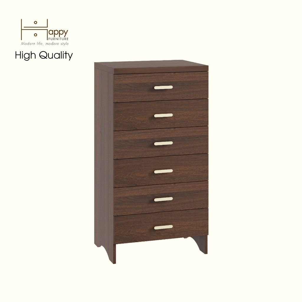 HAPPY FURNITURE , Tủ lưu trữ 6 ngăn kéo - CHEVY, THK_264 , 60cm x 45cm x 115cm DxRxC
