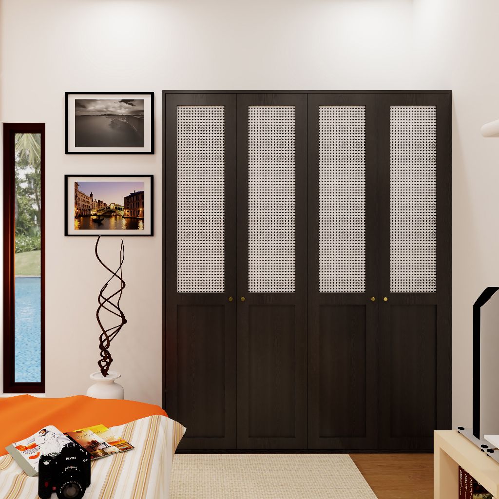 HAPPY FURNITURE , Tủ quần áo 4 cánh mở - ROTAN , TCM_138 , 160cm x 54cm x 200cm