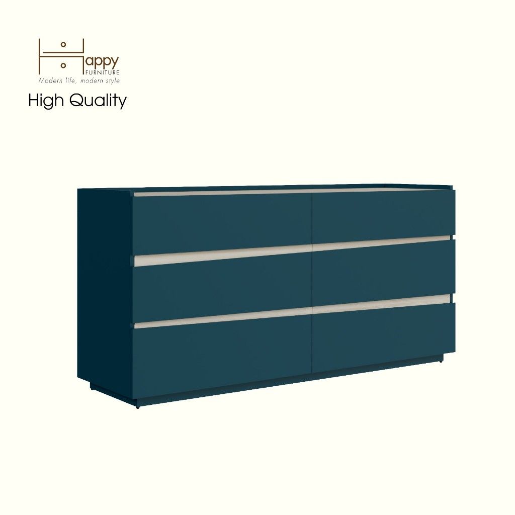 HAPPY FURNITURE , Tủ đựng đồ 6 ngăn kéo - VIGGO , THK_162 , 160cm x 45cm x 78cm