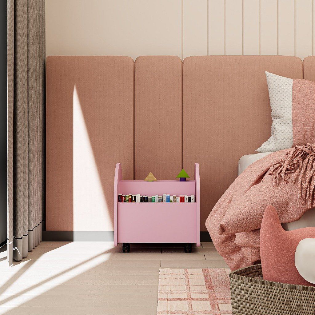 HAPPY FURNITURE , Thùng lưu trữ cho trẻ em có bánh xe - KID , TLT_002 , 45cm x 53cm x 47cm