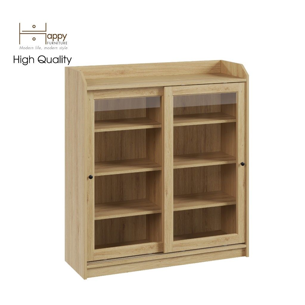 HAPPY FURNITURE , Tủ đựng đồ 2 cánh cửa kính - RUNI , TCL_001 , 105cm x 37cm x 116cm