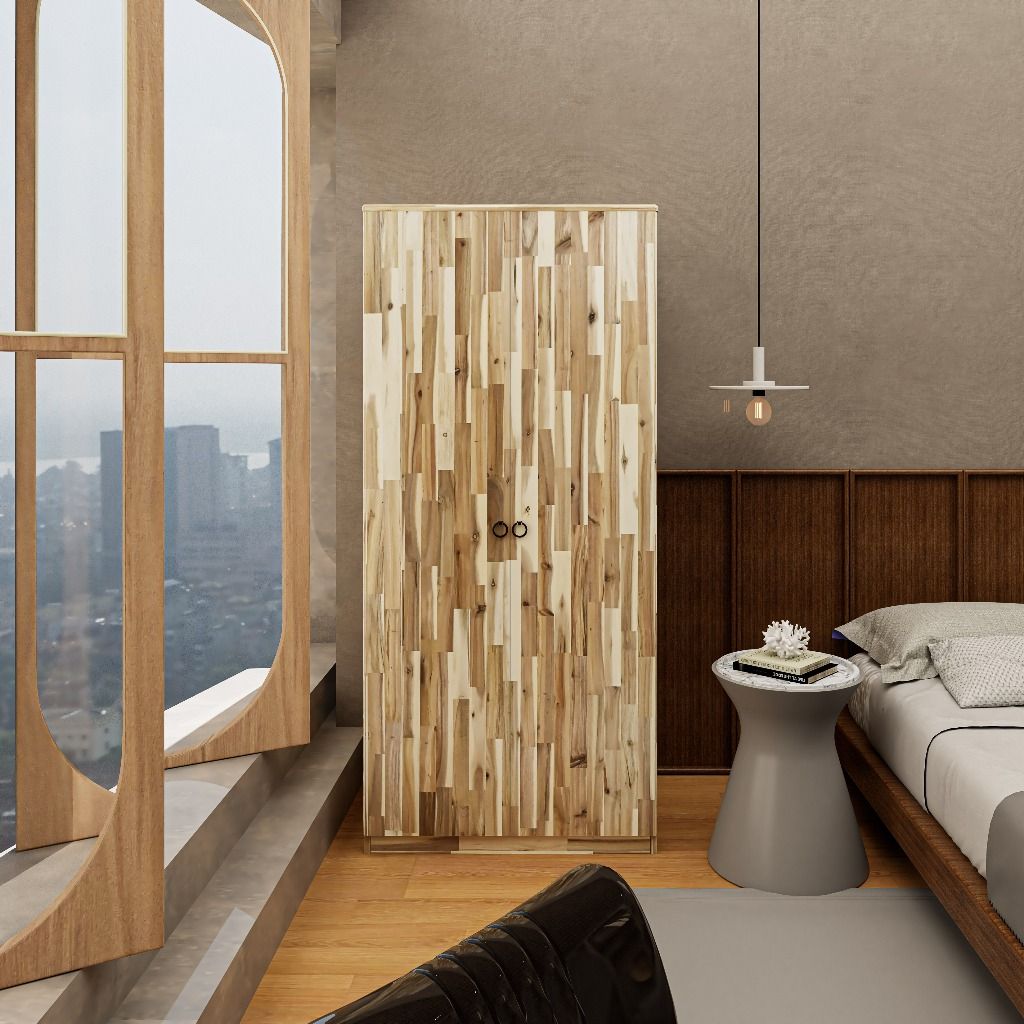 HAPPY FURNITURE , Gỗ tự nhiên , Tủ quần áo 2 cửa mở - YANNA , TCM_195 , 80cm x 59cm x 176cm