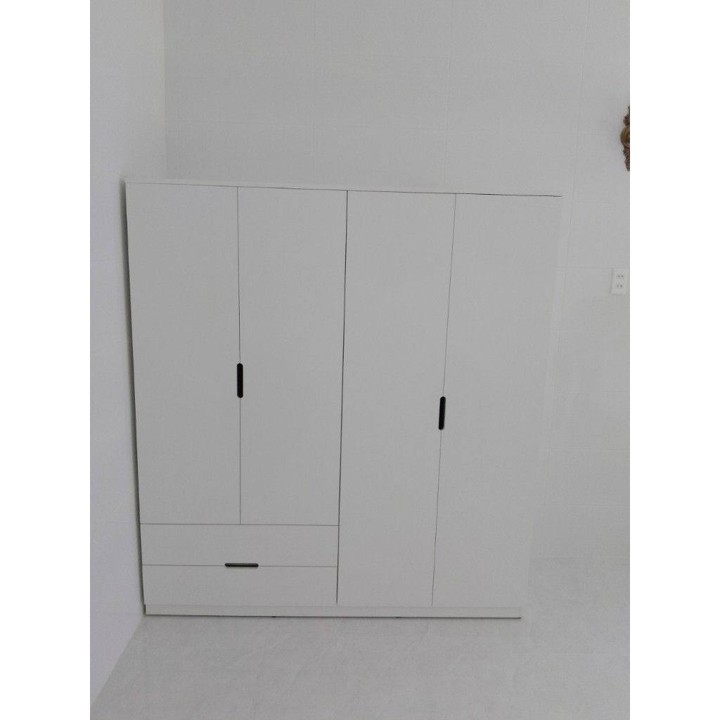 HAPPY FURNITURE , Tủ quần áo 4 cánh mở 2 ngăn kéo - MOLLY , TCM_109 , 160cm x 54cm x 176cm