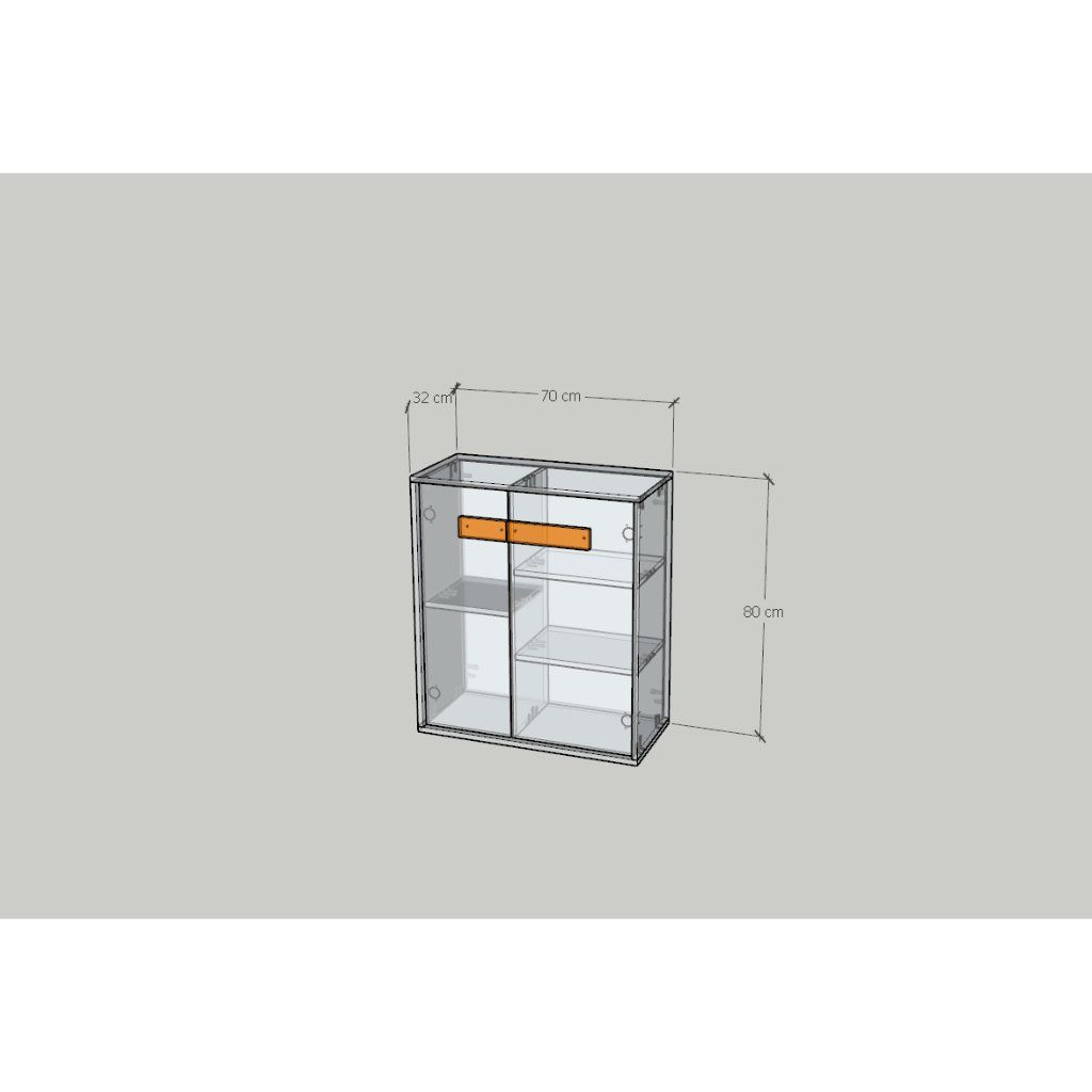 HAPPY FURNITURE , Tủ lưu trữ 2 cửa mở - SPACE, TCM_238 , 70cm x 32cm x 80cm DxRxC