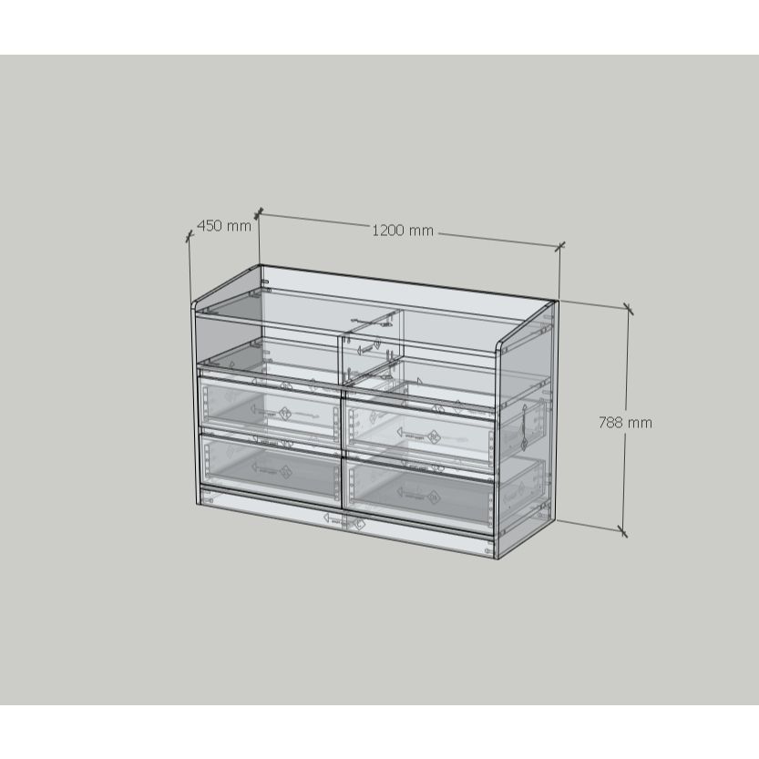 HAPPY FURNITURE , Tủ lưu trữ 4 ngăn kéo - KATE , THK_323 , 120cm x 45cm x 79cm DxRxC