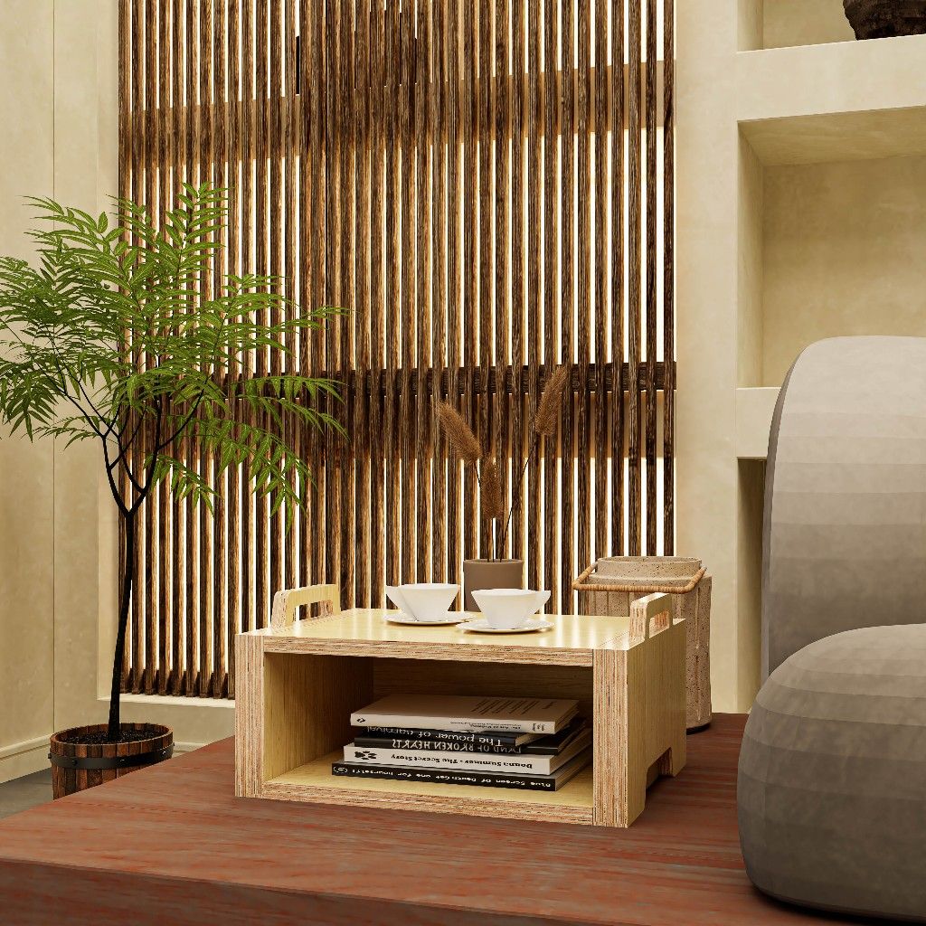 HAPPY FURNITURE , Gỗ tự nhiên , Thùng lưu trữ gỗ Plywood - GAMOR , TLT_021 , 45cm x 30cm x 22cm DxRxC
