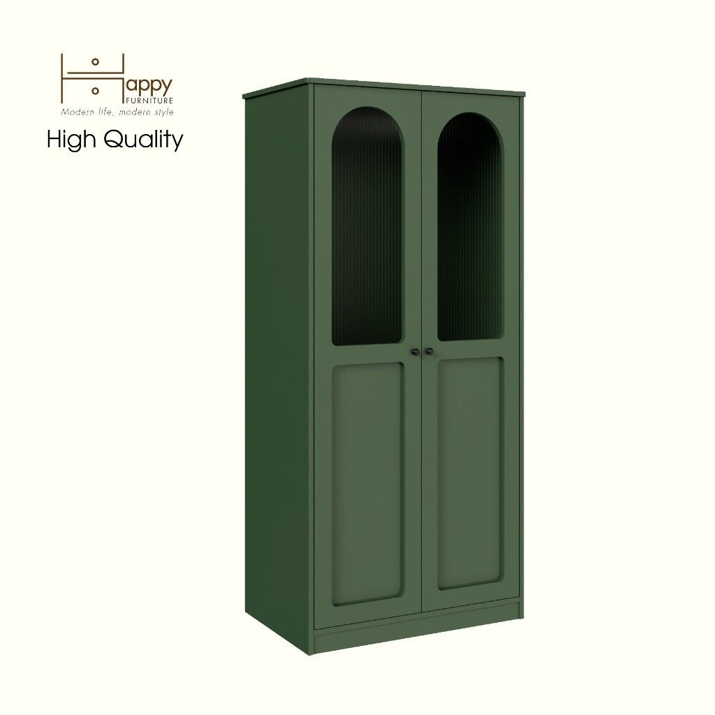 HAPPY FURNITURE , Tủ quần áo cửa kính 2 cửa mở - SISEEL , TCM_185 , 83x54x180cm