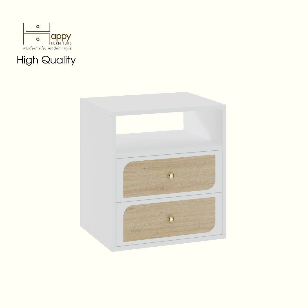 HAPPY FURNITURE , Táp đầu giường 2 ngăn kéo - BANA , THK_120 , 50cm x 40cm x 55cm