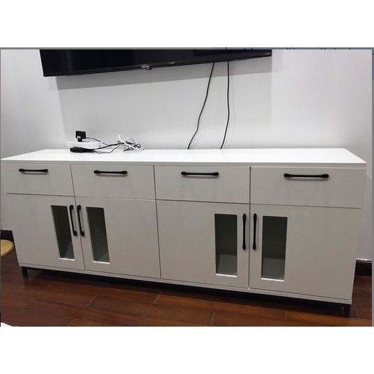 HAPPY FURNITURE , Tủ lưu trữ 4 ngăn kéo 4 cửa mở chân sắt - LOUIS , TCM_031 , 168cm x 36cm x 66cm