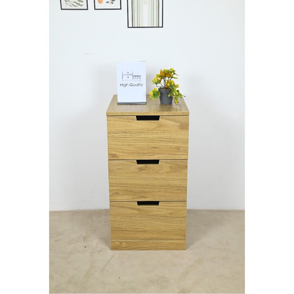 HAPPY FURNITURE , Tủ đựng đồ 3 ngăn kéo - SCANDINA , THK_102 , 40cm x 47cm x 76cm