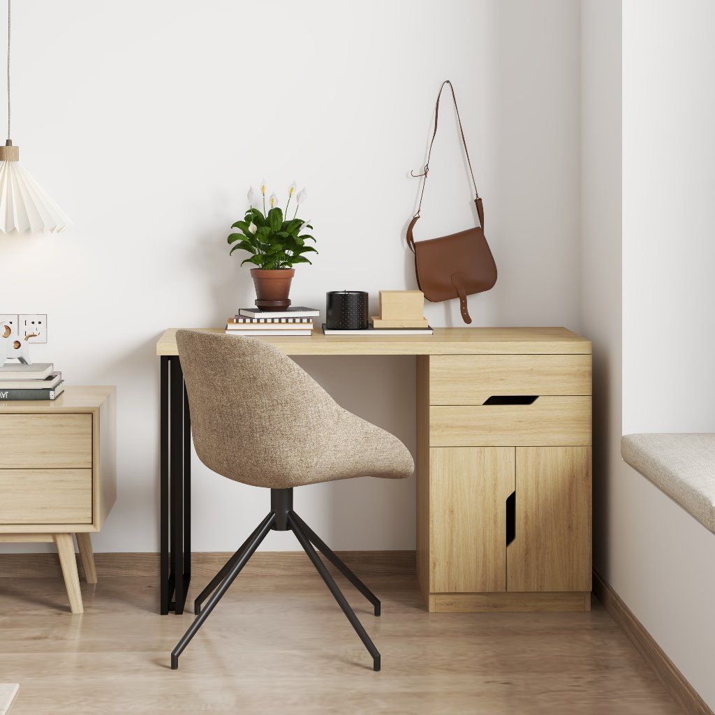 HAPPY FURNITURE , Bàn trang điểm chân sắt - DASH , BAN_029 , 120cm x 45cm x75cm