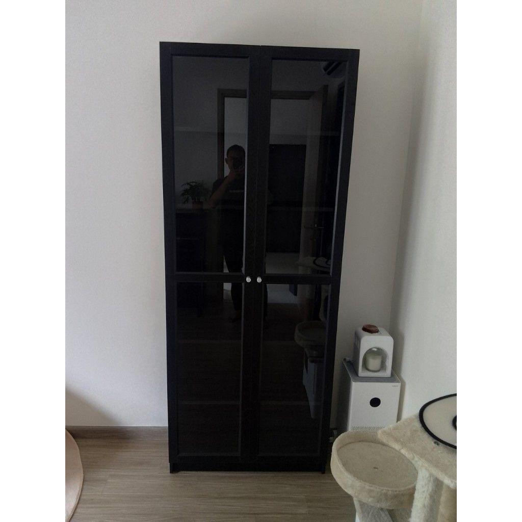 HAPPY FURNITURE , kệ sách 6 tầng cửa kính - CATY , KSA_010 , 80cm x 30cm x 202cm