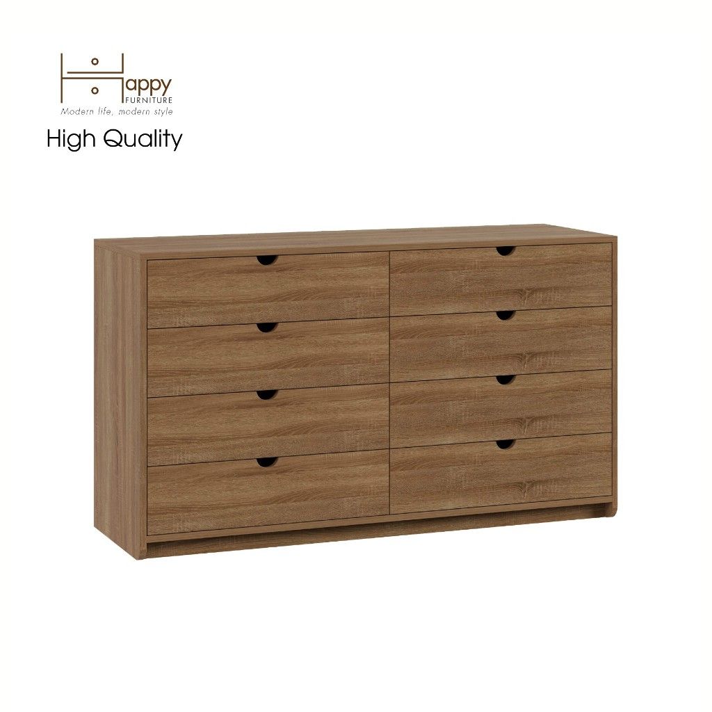 HAPPY FURNITURE , Tủ đựng đồ 8 ngăn kéo - CIRCLE , THK_085, 136cm x 45cm x 78cm