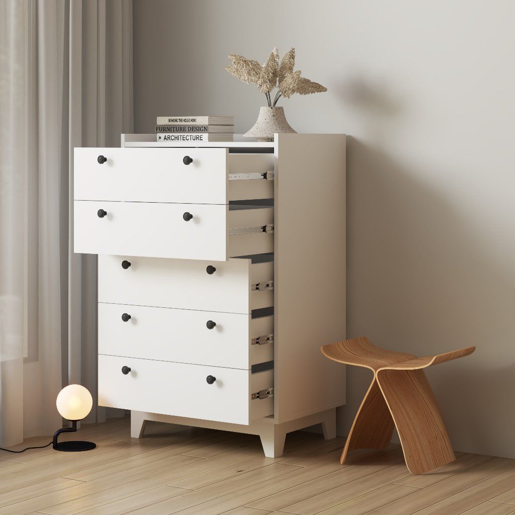 HAPPY FURNITURE , Tủ đựng đồ 5 ngăn kéo - KINA , THK_071 , 68cm x 45cm x 110cm