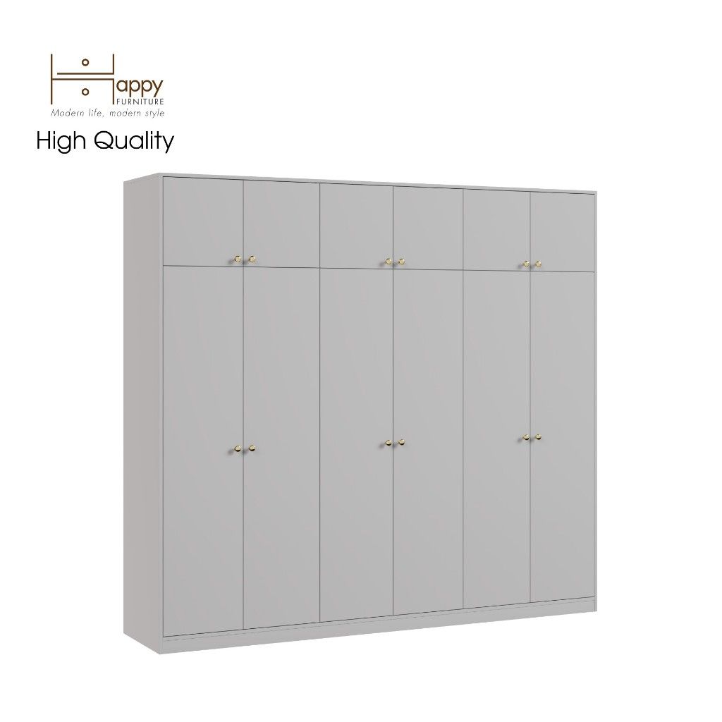 HAPPY FURNITURE , Tủ quần áo 2m4x2m2 - ELEGANT , TCM_044 , 240cm x 54cm x 220cm