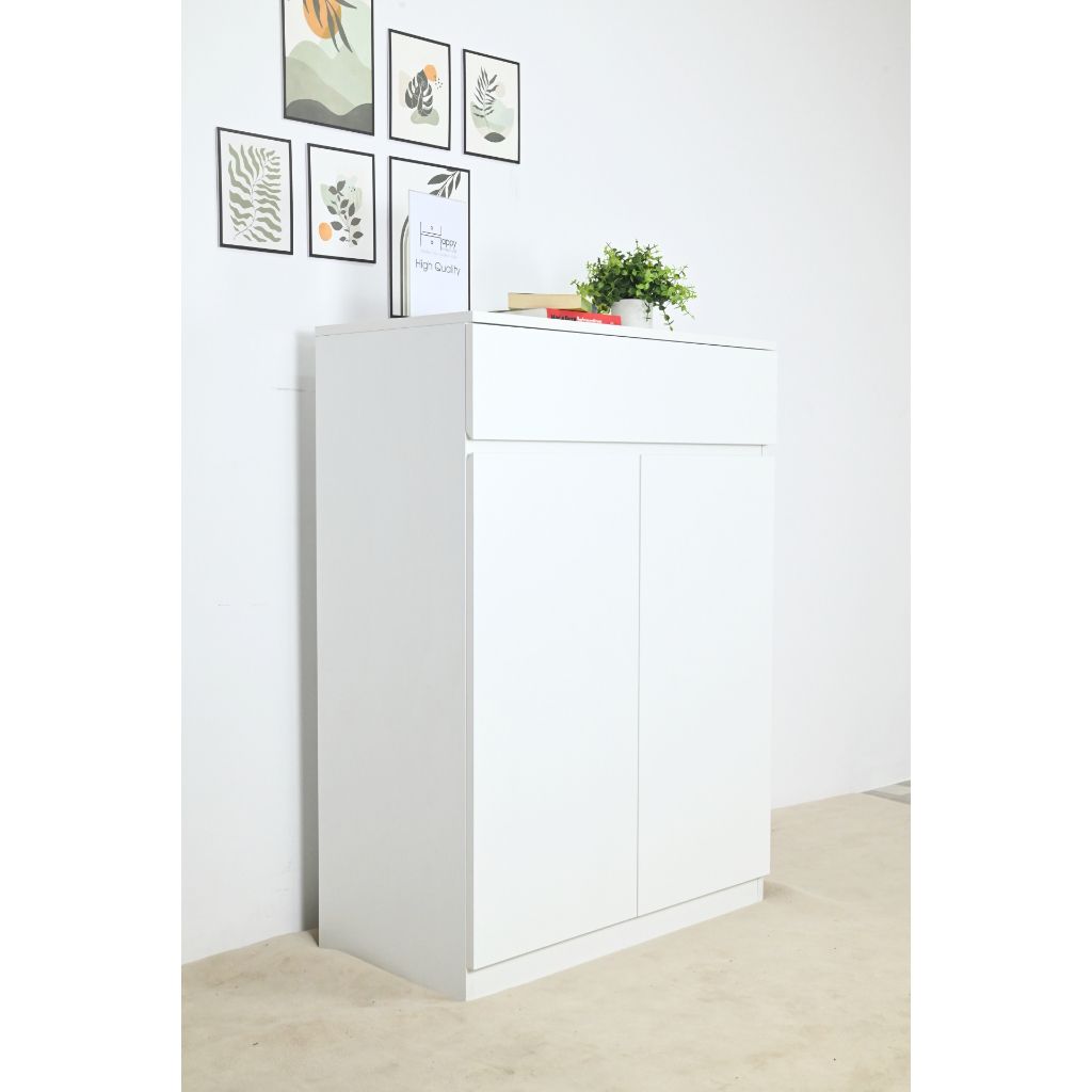 HAPPY FURNITURE , Tủ lưu trữ 2 cánh mở 1 ngăn kéo - OLA , TCM_078 , 80cm x 40cm x 110cm
