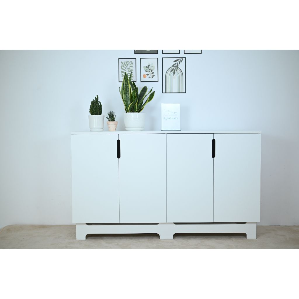 HAPPY FURNITURE , Tủ lưu trữ 4 cánh mở - MOLLY , TCM_105 , 140cm x 40cm x 82cm