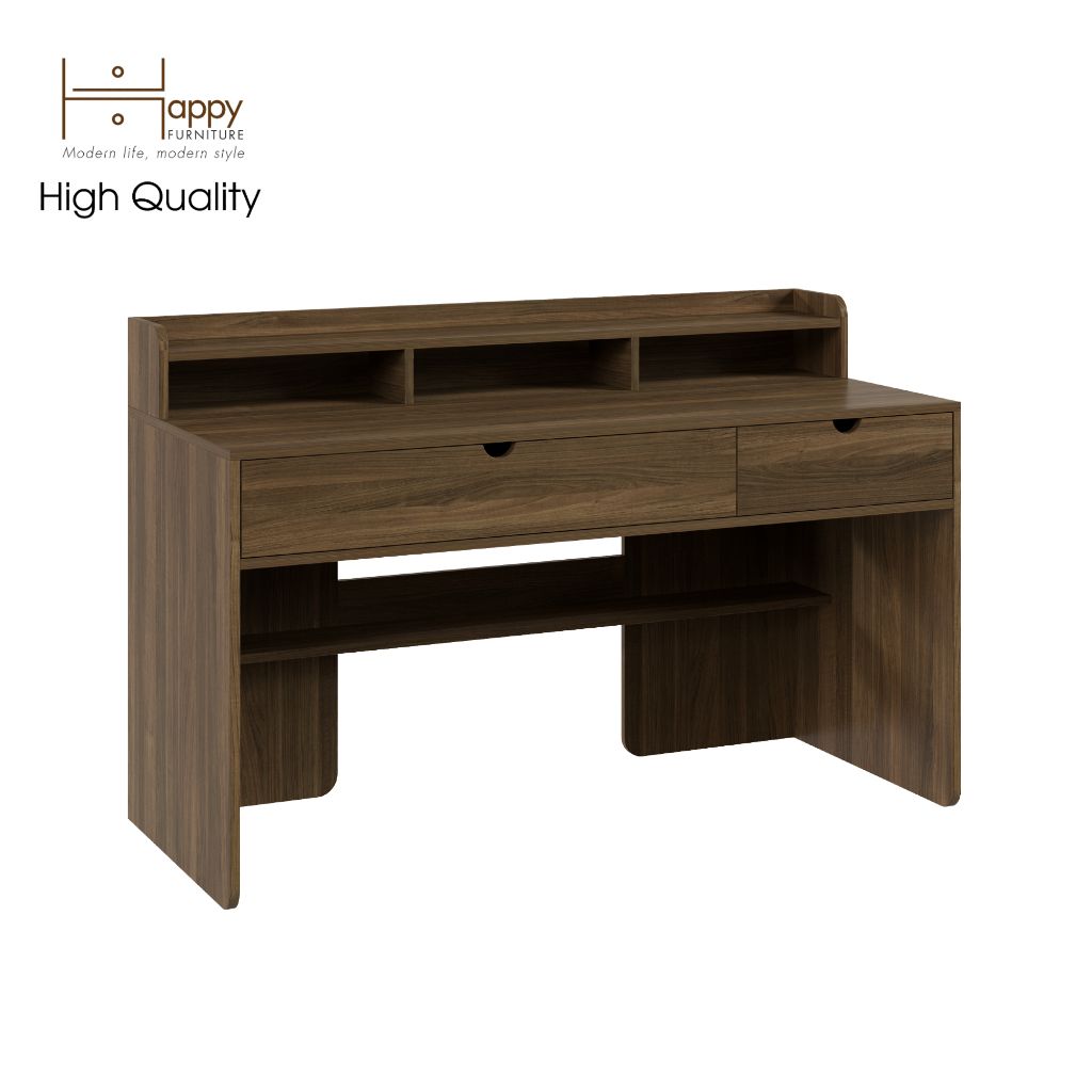 HAPPY FURNITURE , Bàn làm việc 2 ngăn kéo - CIRCLE , BAN_046 , 140cm x 60cm x 91cm