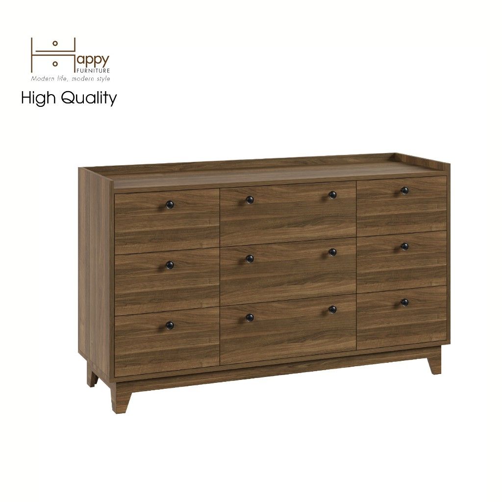 HAPPY FURNITURE , Tủ đựng đồ 9 ngăn kéo - KINA , THK_072 , 140cm x 45cm x 84cm