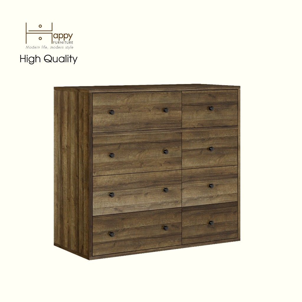 HAPPY FURNITURE , ZACY - Tủ lưu trữ 8 ngăn kéo , THK_212 , 90cm x 40cm x 82cm DxRxC, Sản phẩm phổ thông