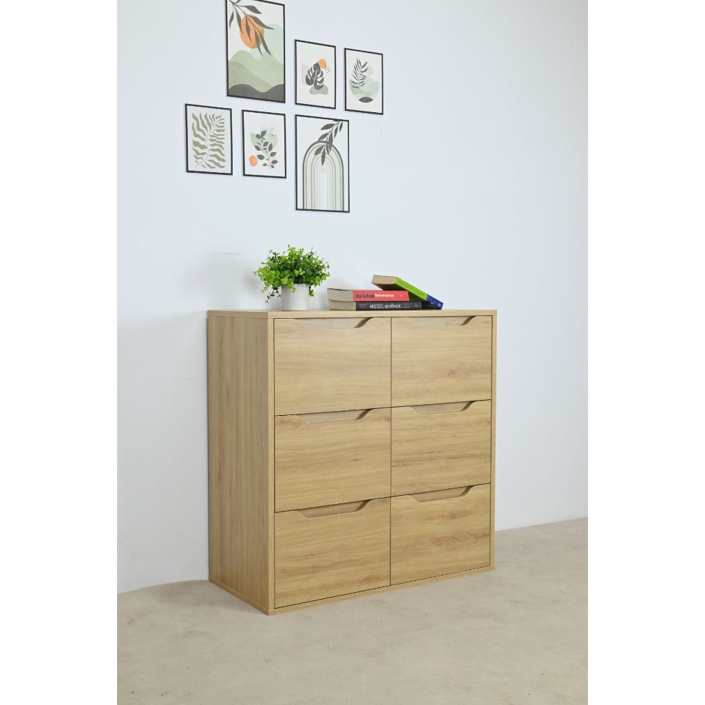 HAPPY FURNITURE , Tủ đựng đồ 6 ngăn kéo - ALEE , THK_035 , 80cm x 38cm x 82cm