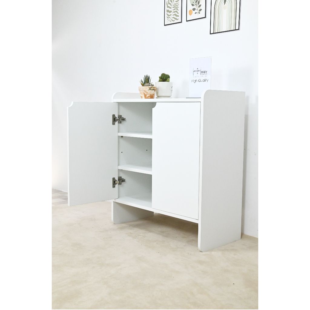 HAPPY FURNITURE , Tủ giày 2 cửa mở - CIRCLE , TCM_068 , 70cm x 34cm x 80cm