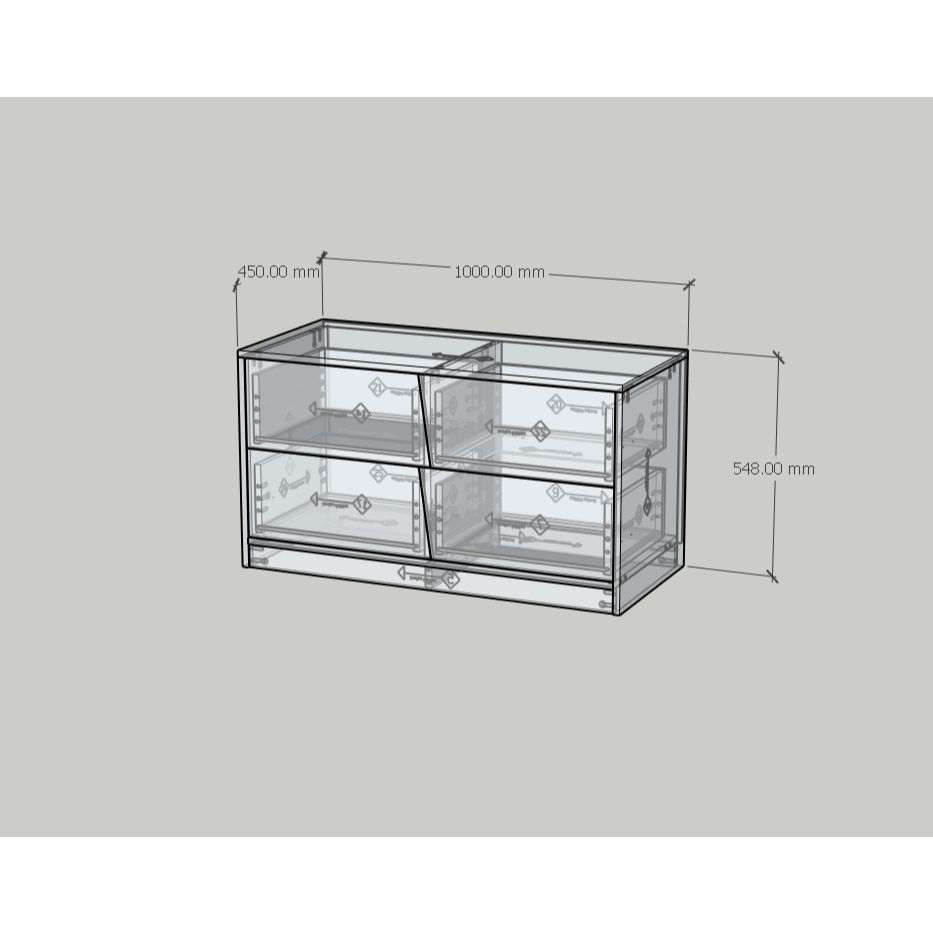HAPPY FURNITURE , Tủ lưu trữ 4 ngăn kéo - DALEY ,THK_345 , 100cm x 45cm x 55cm DxRxC