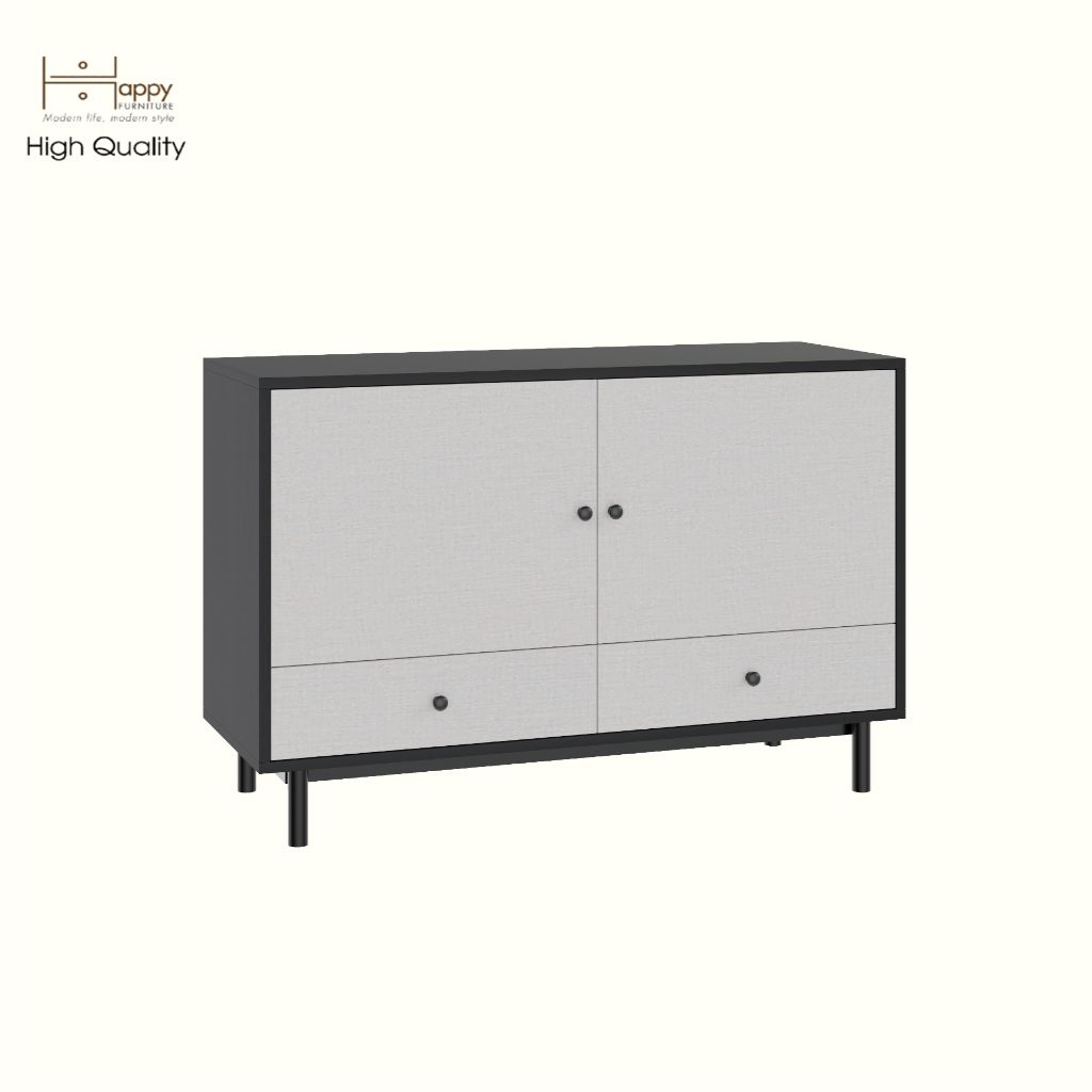 HAPPY FURNITURE , Tủ lưu trữ 2 ngăn kéo 2 cửa mở - LIVIK, TCM_234 , 110cm x 40cm x 72cm DxRxC