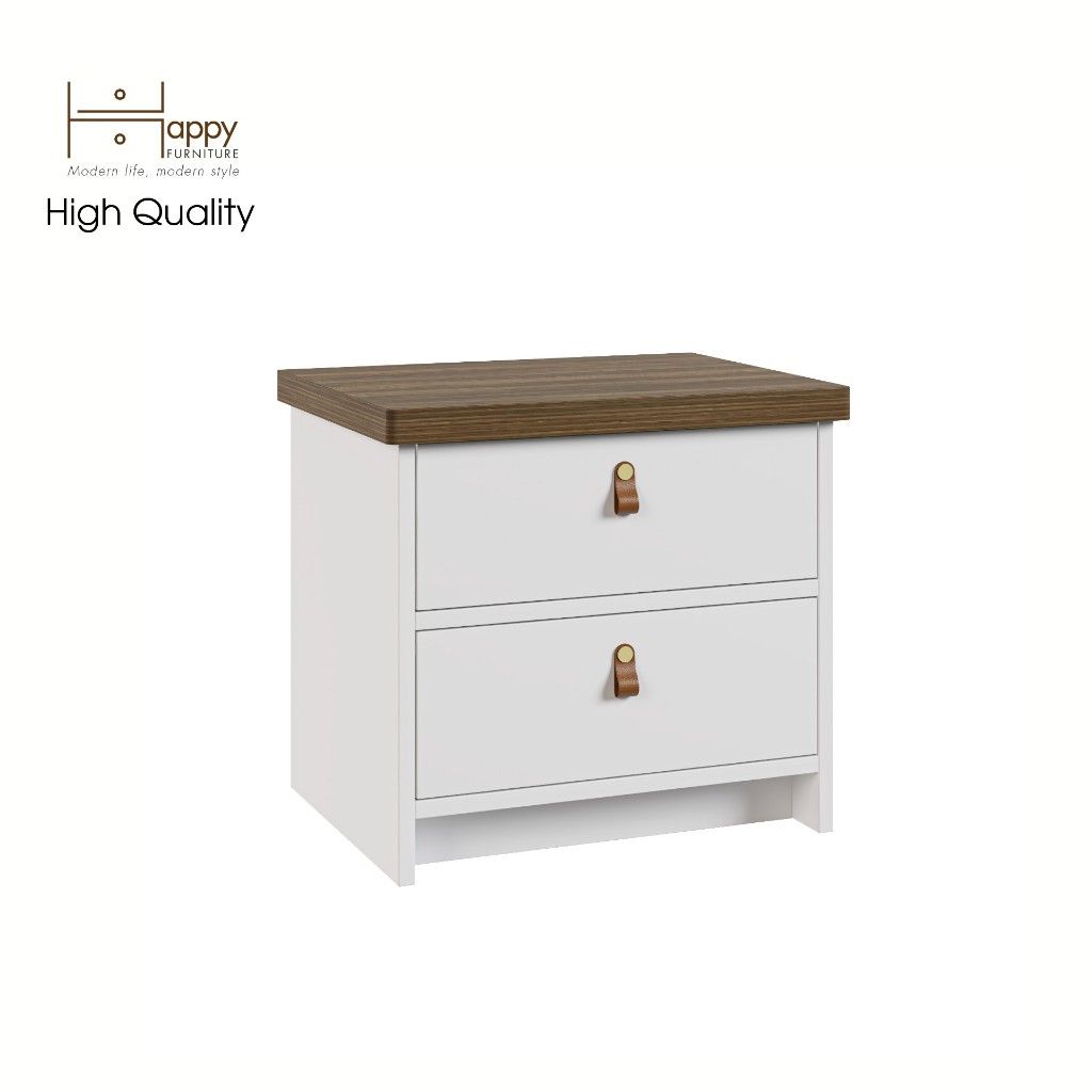HAPPY FURNITURE , Táp đầu giường 2 ngăn kéo - NOMIA , THK_069 , 50cm x 40cm x 46cm