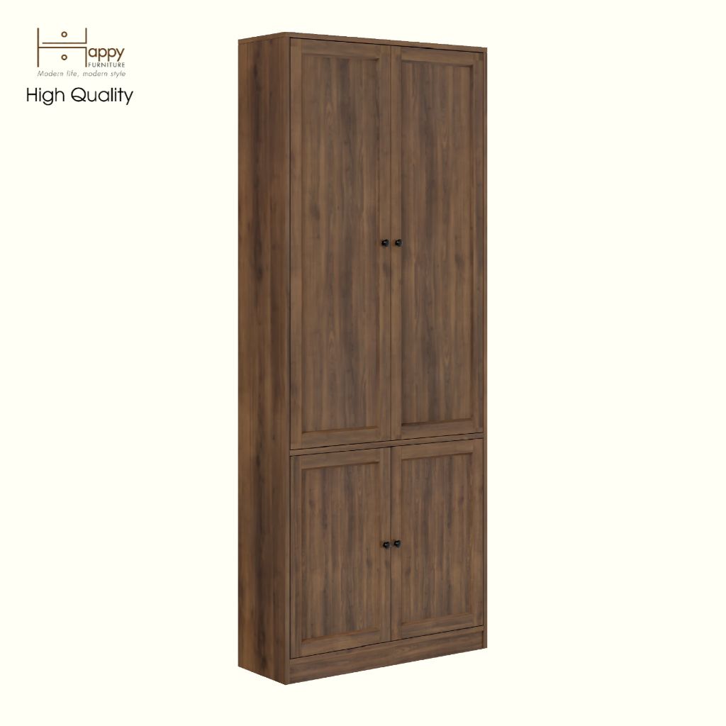 HAPPY FURNITURE , MATTA - Kệ sách 6 tầng 4 cửa mở , KSA_070 , 80cm x 28cm x 200cm DxRxC