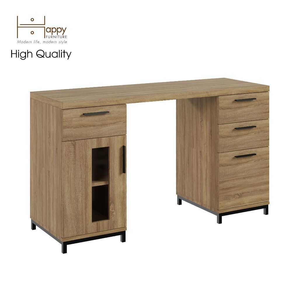 HAPPY FURNITURE , Bàn trang điểm chân sắt - LOUIS , BAN_036 , 130cm x 45cm x 75cm