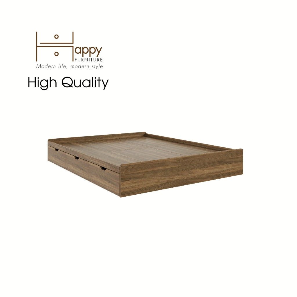 HAPPY FURNITURE , Giường ngủ 3 ngăn kéo - BONY , GNG_017 GNG_018 GNG_019 GNG_020 , 203x30cm , dài x cao